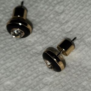 Small Enamel and *Gold* Stud Earrings